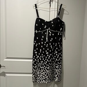 R&K Black and White Spaghetti Strap Midi Sundress